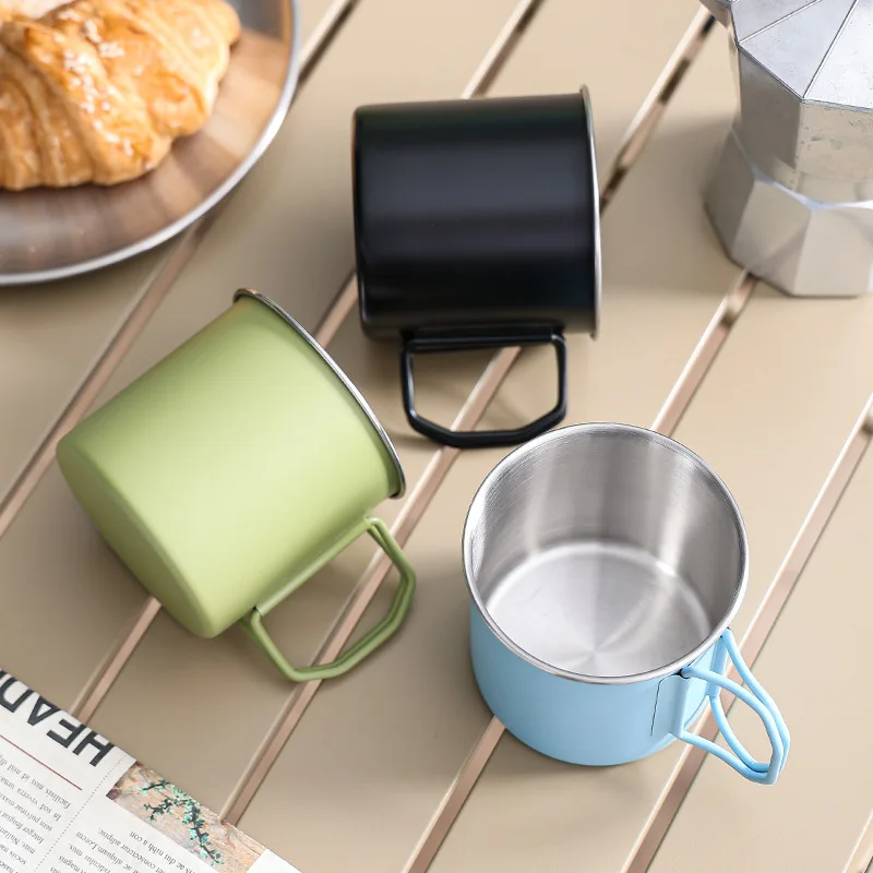 

Уличная кружка со складной ручкой, портативная чашка для кемпинга для пикника, пешего туризма, путешествий