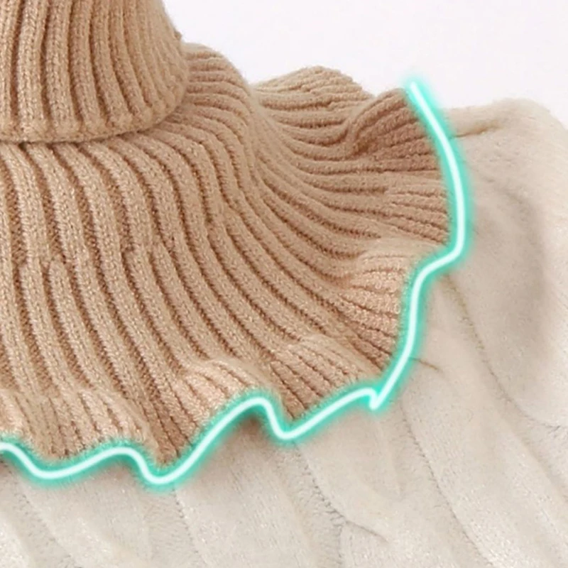 دافئ محبوك وهمية طوق الصوفية المرأة الياقة المدورة محبوك كاذبة وهمية طوق انفصال وشاح للرقبة رشاقته يندبروف الياقات وهمية #6