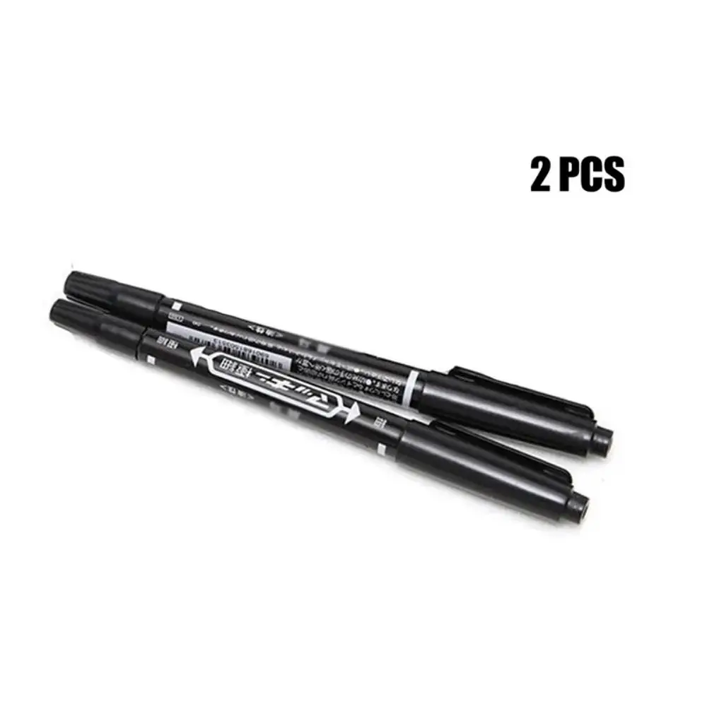 

2Pcs/set Thin Pen Tip Tattoo Skin Marker Pen Waterproof Black/Red/Blue Ink Double Headed Marker Pen Stationery Large Capacity