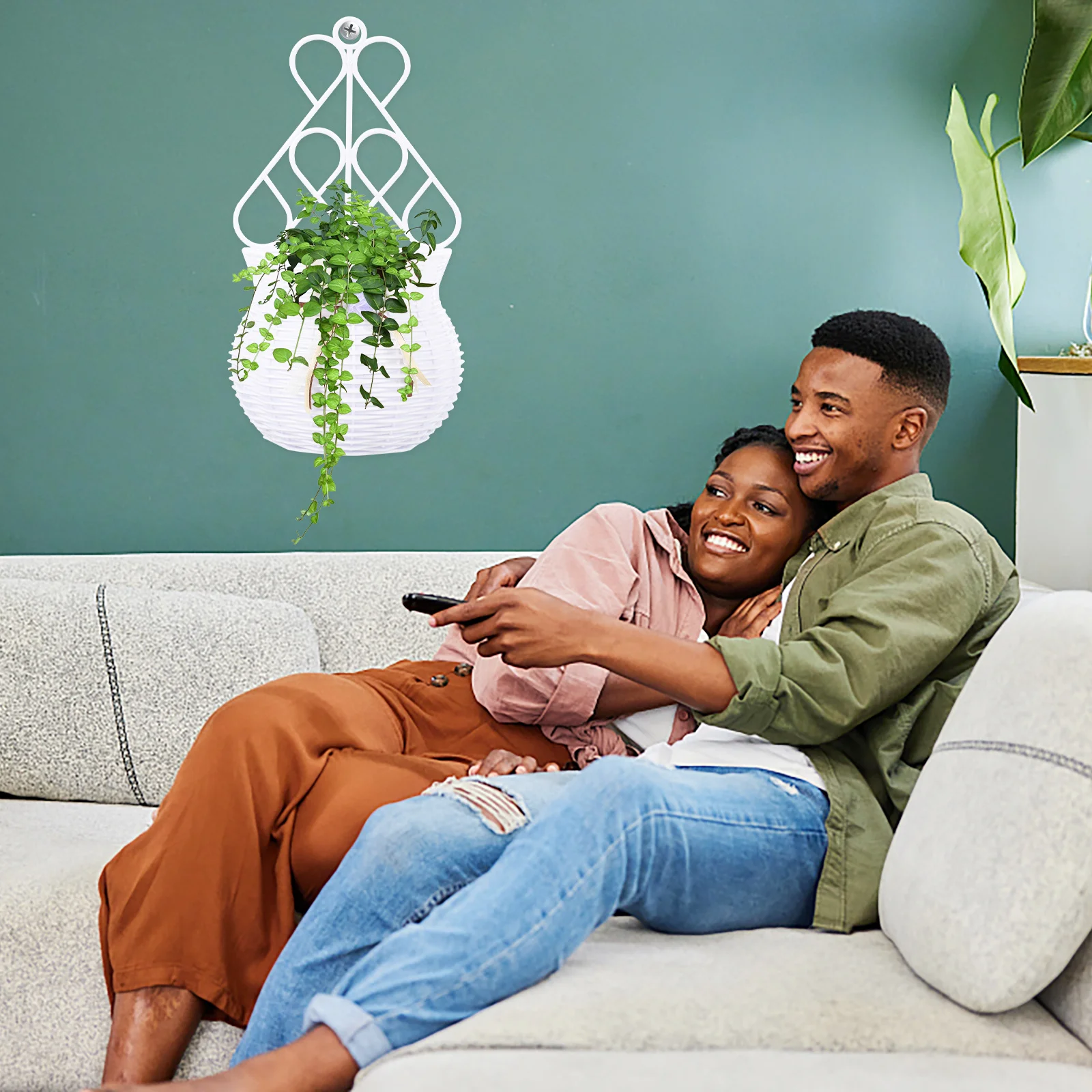 

Wall Hanging Planter Woven Flower Basket Rustic Style Easy to Hang Ideal for Home Garden Terrace Hanging Flowerpot