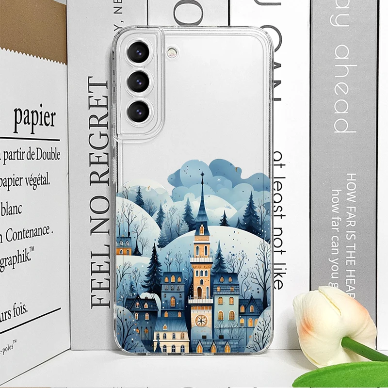 الإبداعية الشتاء تزلج قرية مشهد واضح جراب هاتف ل Vivo 50 لايت V30 V27 V25 V23 برو Y36 Y29 Y76 Y75 Y100 Y04 5G غطاء ناعم