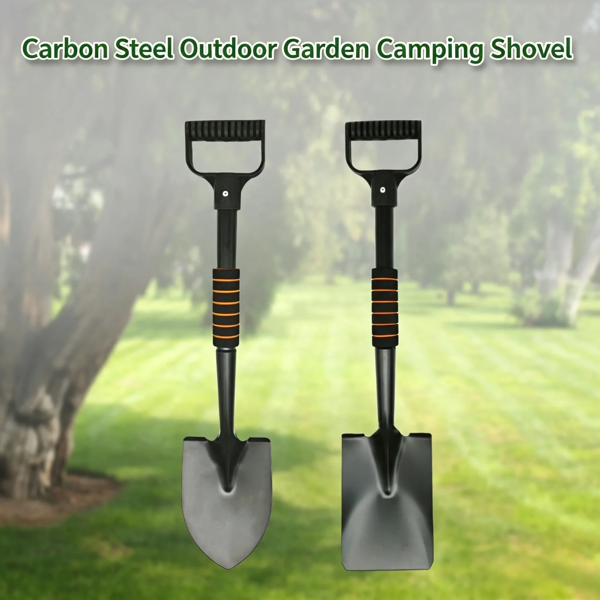 Heavy Duty Carbon Steel Shovel One-Piece Garden Car Tool for Beach Camping Hiking Snow Removal Outdoor