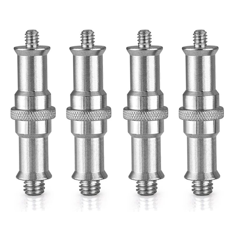 4 Pieces Standard 1/4 To 3/8 Inch Metal Male Converter Threaded Screw Adapter Spigot Stud For Studio Light Stand