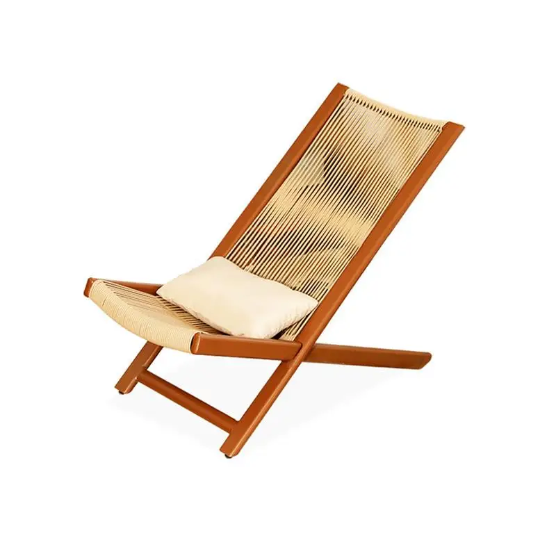 

Reclining chair New Chinese-style simple home leisure chair Adult lunch break siesta back chair Outdoor rattan cha