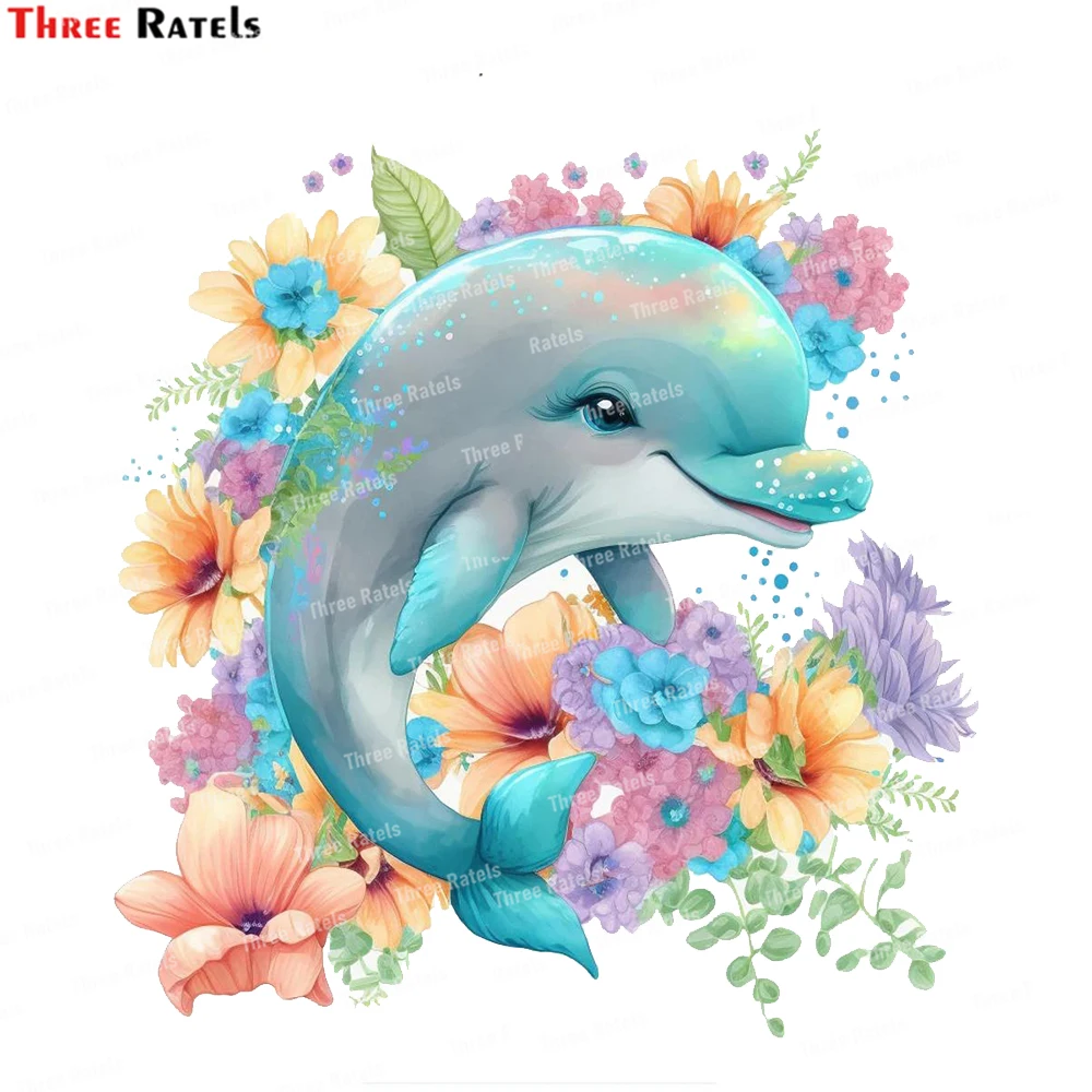 Three Ratels  Dolphin Car Stickers Refrigerator Laptop Luggage Skateboard Decor Decals Vinyl Material Waterproof Protected Decal