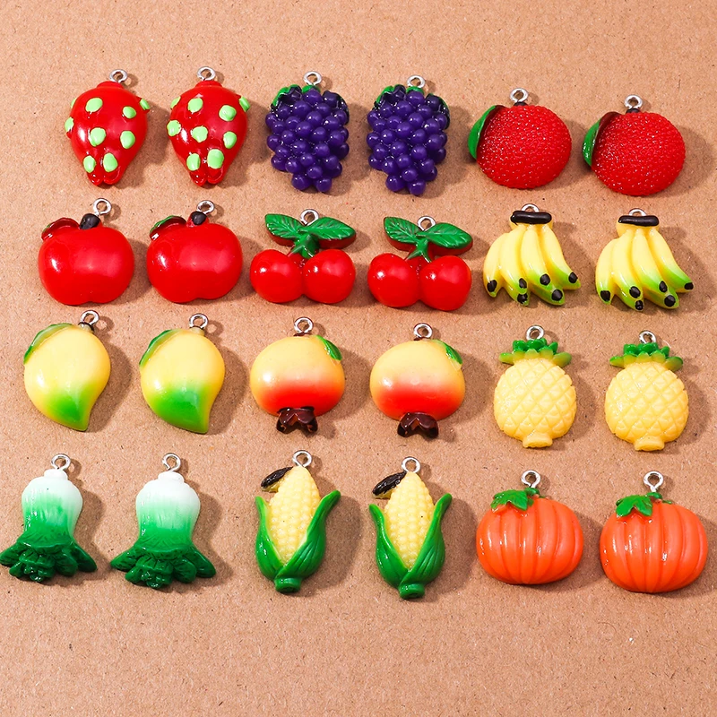 10 stücke niedliche 3d simulierte Sonnenblumen kerne bezaubert Gemüse frucht anhänger für die Herstellung von Ohrringen Halskette DIY Kinder schmuck geschenke – Detail 3