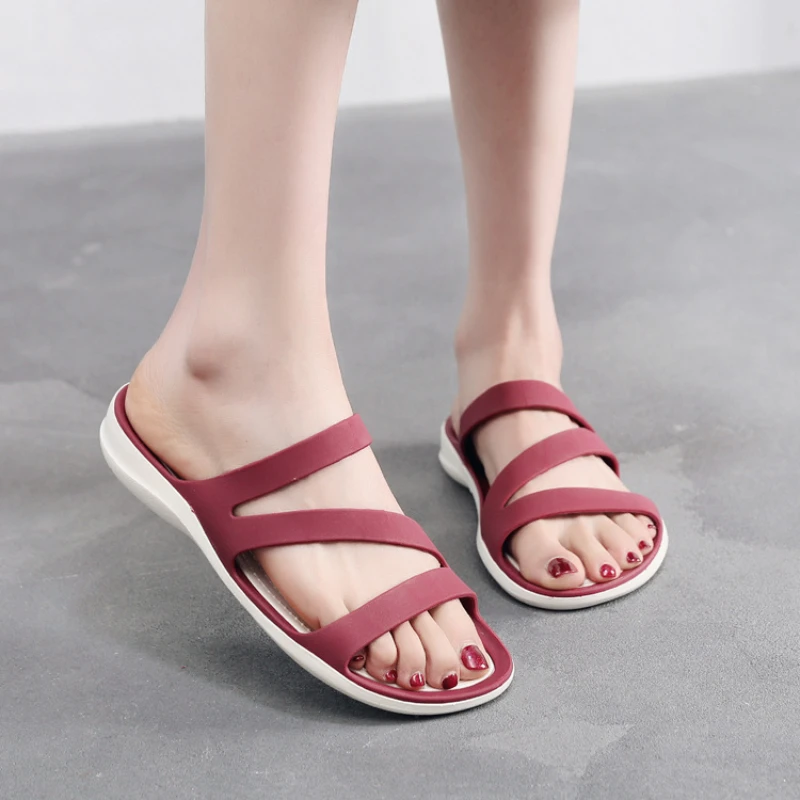 Summer Light Slippers Women Soft Jelly Sandal Casual Beach Flip Flops Shoes No-slip Flops Mute Home Slides Pink Sandales Plates