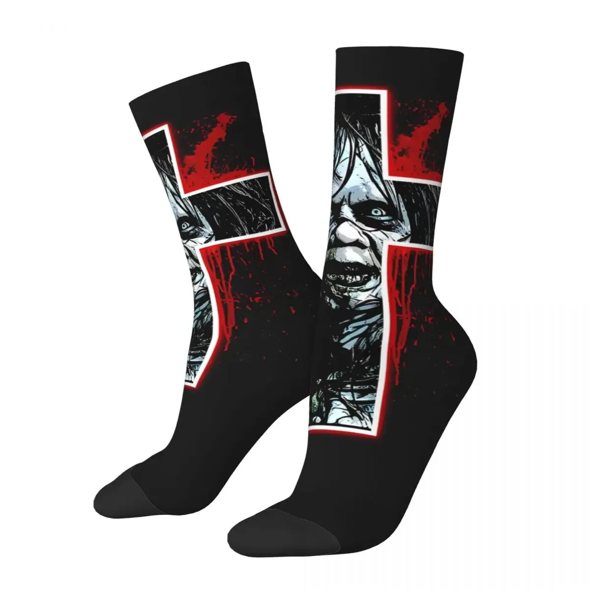 Regan- The Exorcist Stockings Graphic Funny Socks Autumn Anti Skid Socks Adults Men Running Soft Breathable Socks