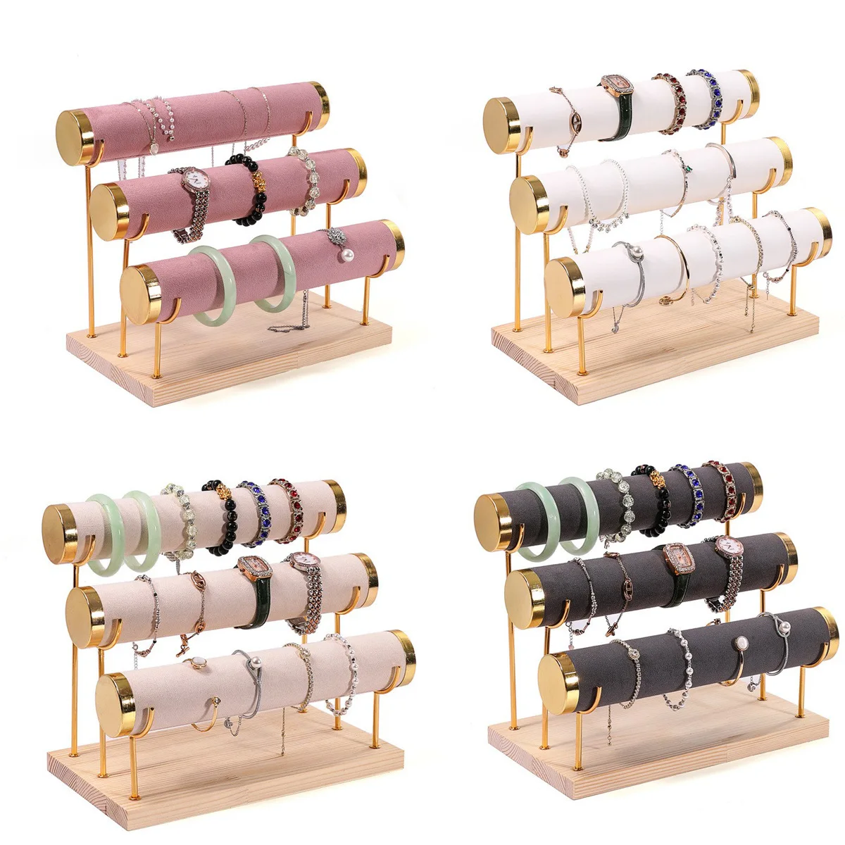 

1 Pcs Simple 3-Layer Jewelry Rack Wooden Bracelet Watch Holder For Women Men Ideal Choice For Gifts Jewelry Packaging Display