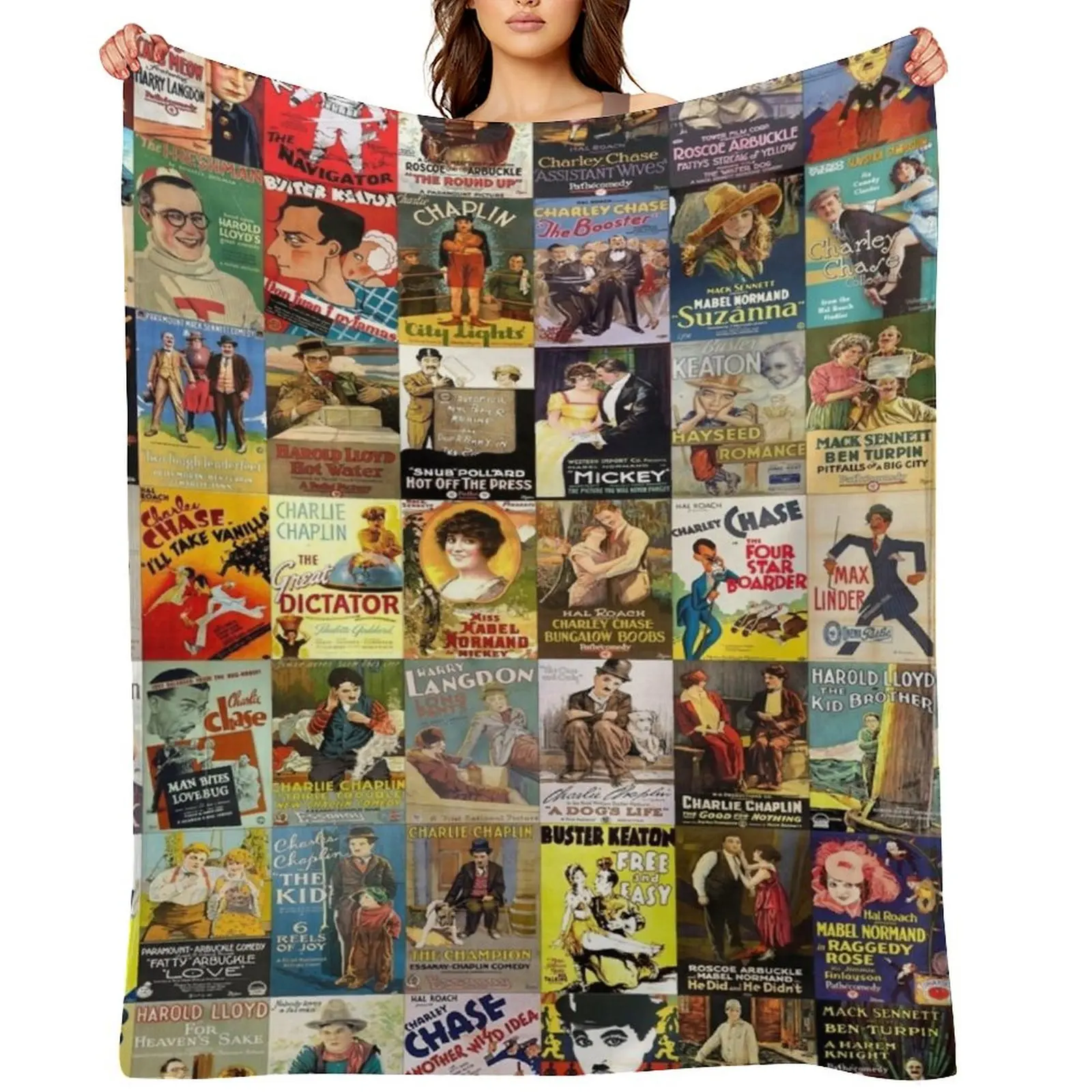 

Silent Comedy Throw Blanket Cute Soft Plaid blankets and throws For Baby Blankets