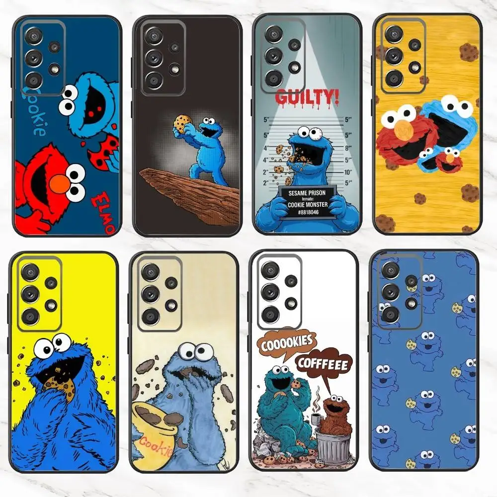 

C-Cookie-M-Monster Funny Phone Case For Samsung S25,S24,S21,S22,S23,S30,Ultra,S20,Plus,Fe,Note,10,9,5G Black Cover
