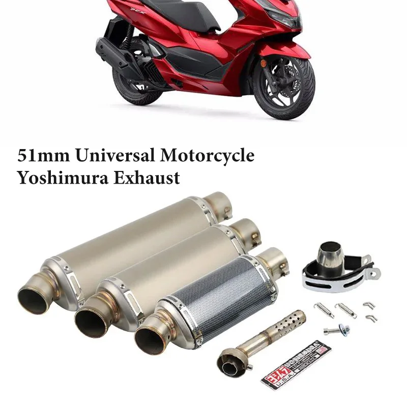 Yoshimura-silenciador Universal para motocicleta, tubo de Escape DB Killer de 51MM, 100cc-1000cc, ATV, GP, para NMAX PCX 125