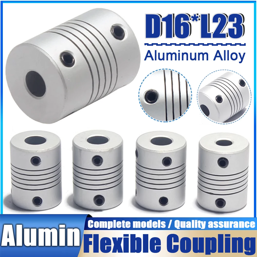 D16xL23 Aluminium Flexible Shaft Coupling Rigid 2mm 3mm 4mm 5mm 6mm 6.35mm CNC Stepper Motor Coupler Encoders Engraving Machine