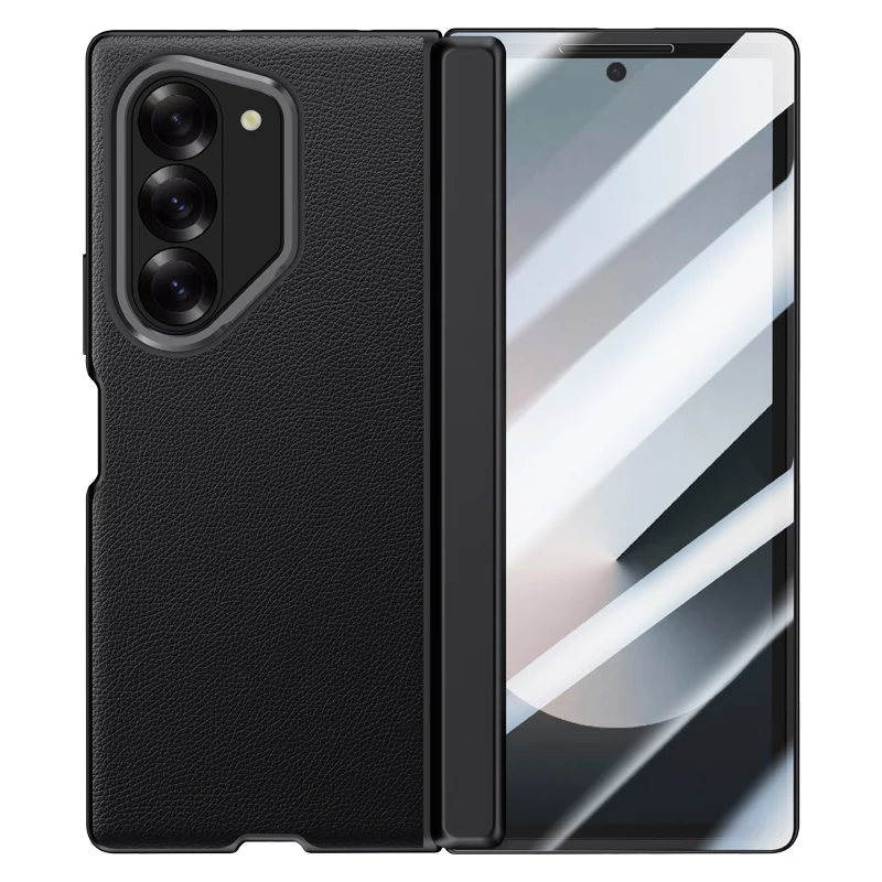 Skin Feel fully Hinged Lens Phone Case for Samsung Galaxy Z Fold 7 6 5G FoldWith Screen Protector Film Shockproof Cover