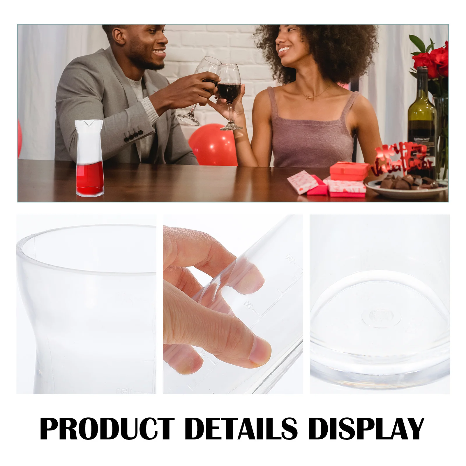 

Plastic Wine Decanter Transparent with Scale Whisky Liquor Divider for Banquet Restaurant Home Wine Dispenser Liquor Divider