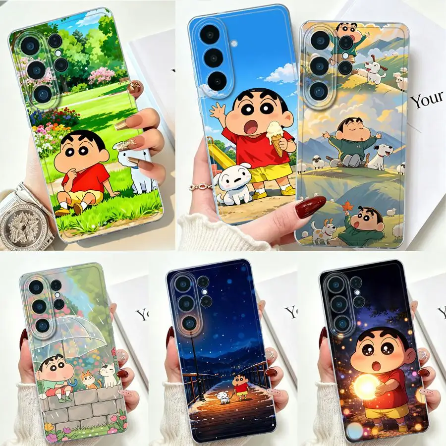 Shins‑Chans Garden Phone Cover Case for Samsung Galaxy S26 Ultra Note 20 Ultra 10 S25 Edge S23 S26 S20 Plus S22 FE S21 S25Ultra