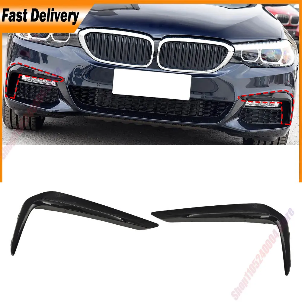 For BMW G30 For BMW 5 Series 525 528 530 535i 2017-2020 Car Front Air Inlet Blade Spoiler Fog Lamp Grill Accessories Decoration