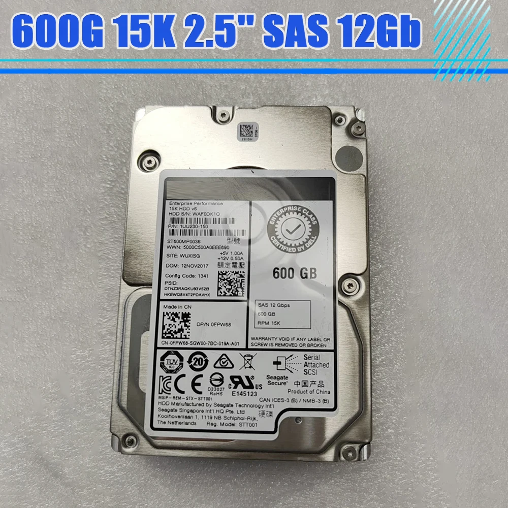 ST600MP0036 0FPW68 HDD 600G 15K 2,5" disco duro del servidor SAS 12Gb para DELL