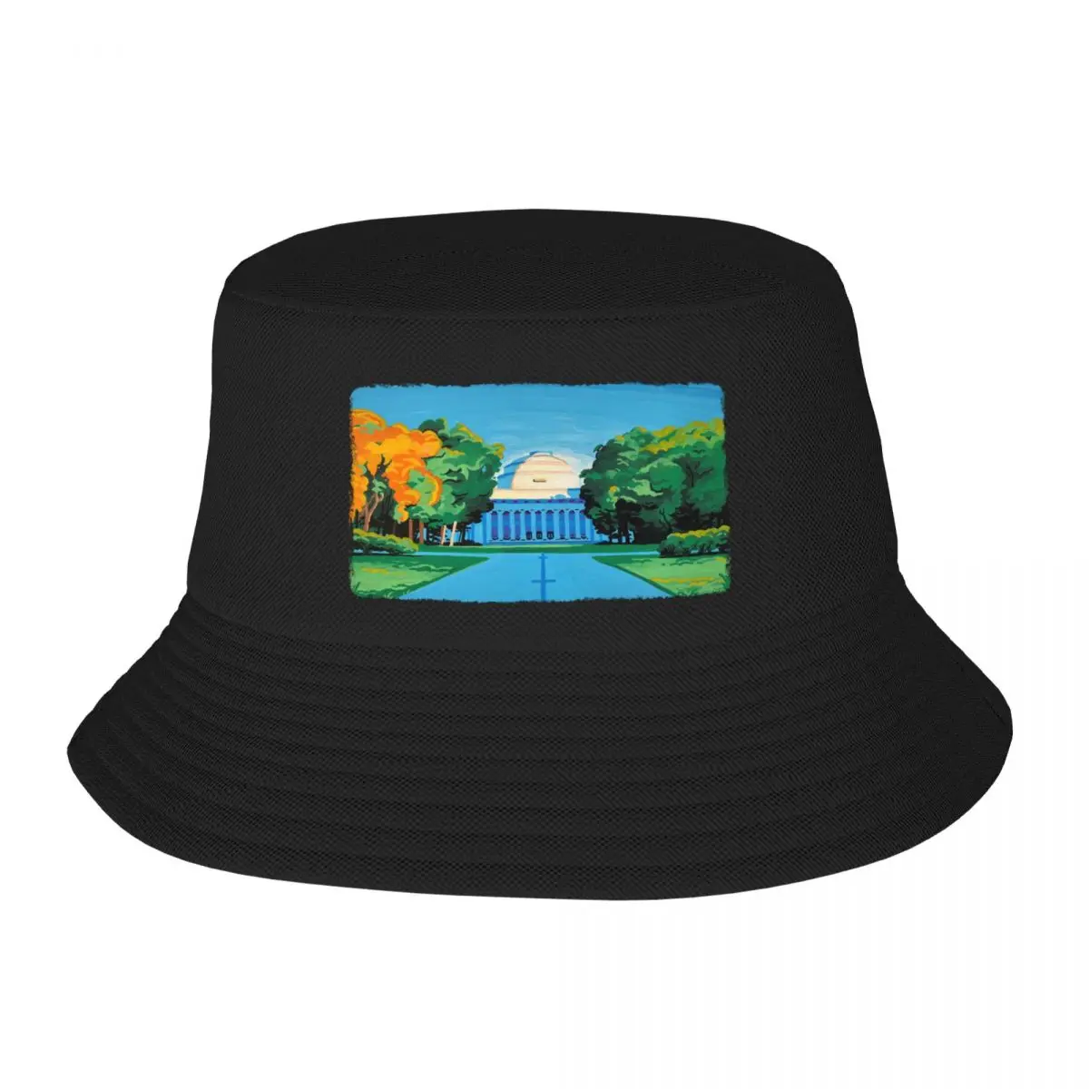 MIT Dome - Killian Court - Acrylic Marker Illustration Bucket Hat Rave Kids Hat Sunhat Golf Cap Man Cap Women's