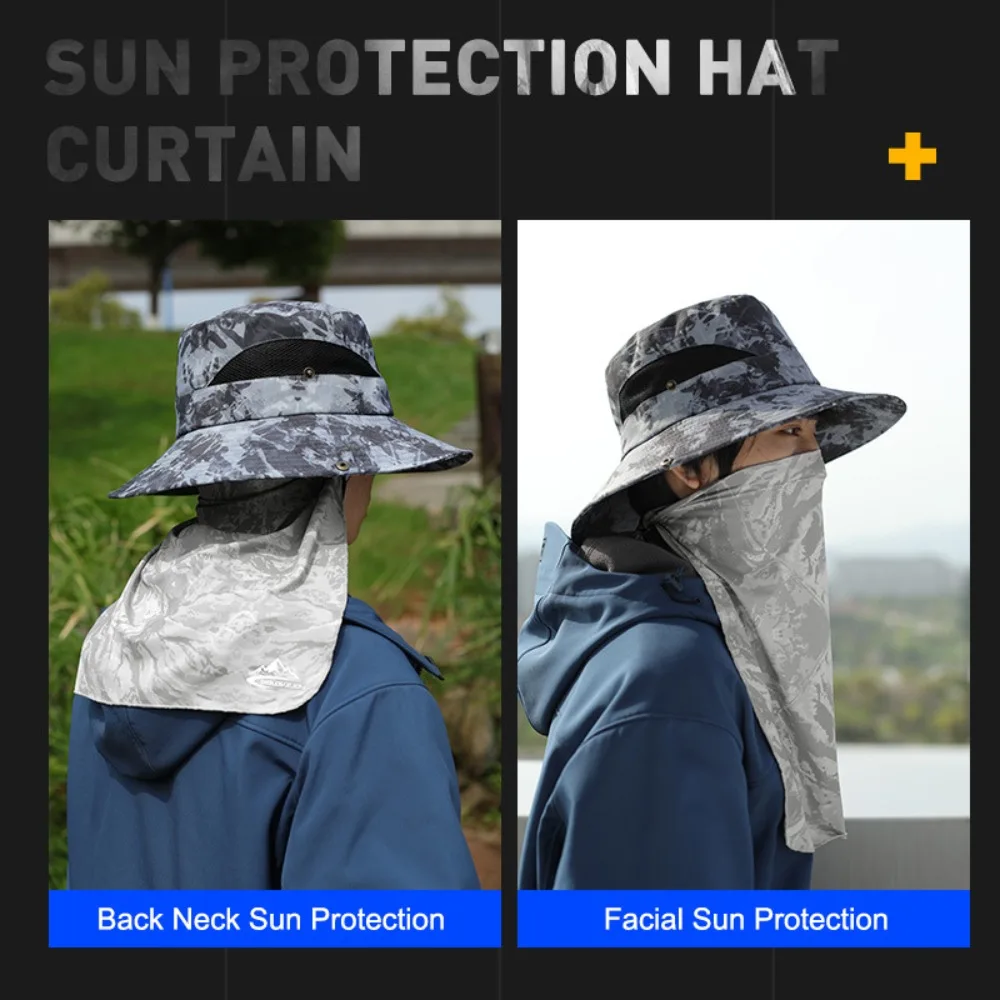 Elastic Fitness Elastic Headband Breathable Face Mask Sun Protection Headband for The Neck Lengthened Brim Ice Silk