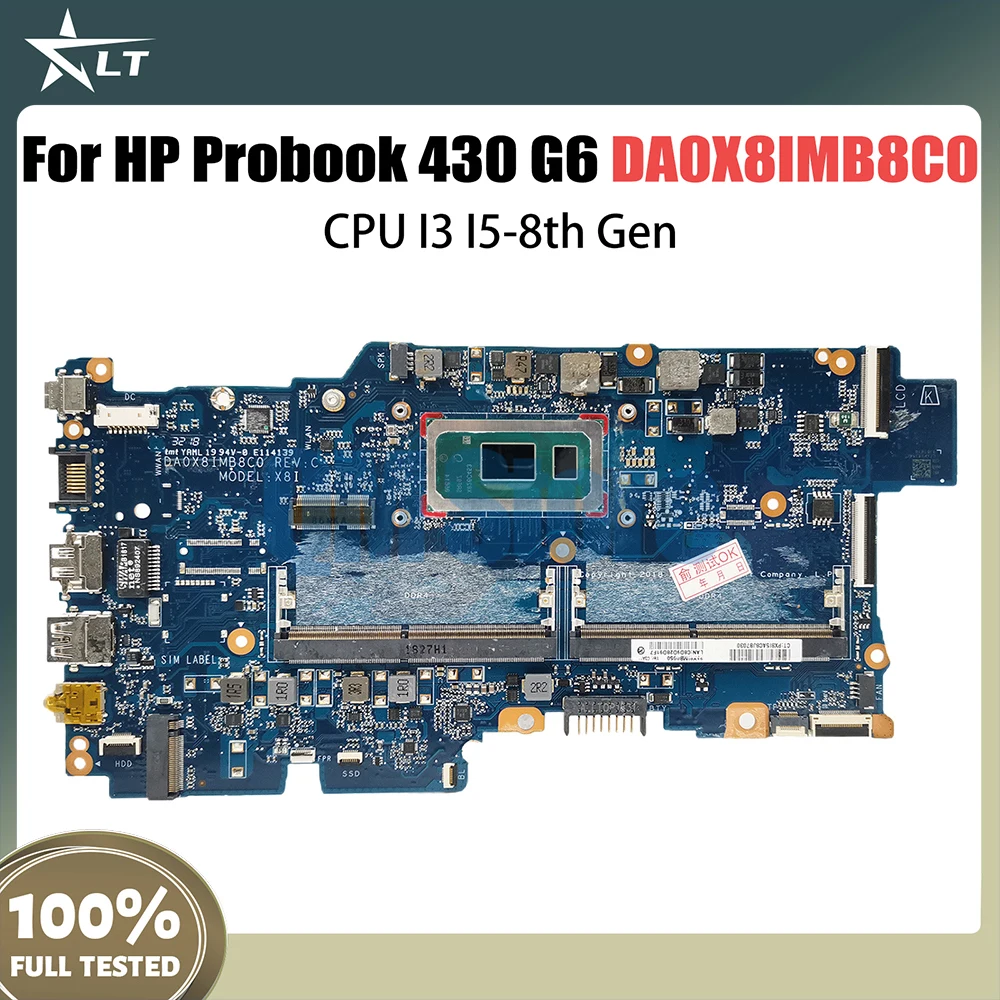 DA0X8IMB8C0 Laptop Motherboard For HP Probook 430 G6 HSN-Q14C Notebook Mainboard With I3-8145U I5-8265U CPU DDR4