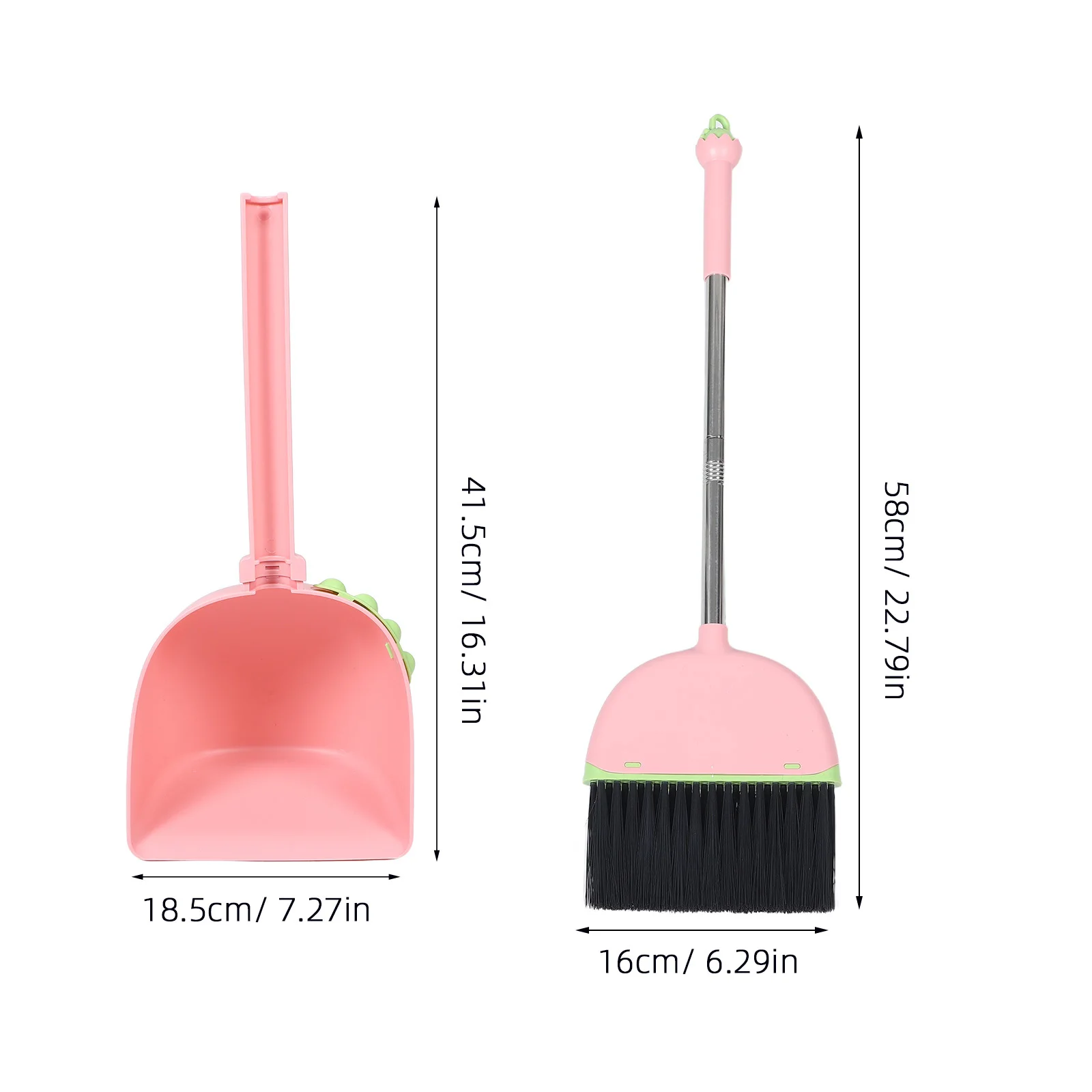 1Set Colorful Kids Broom and Dustpan Set Fun Shaped Cleaning Tools Promotes Good Habits Handheld Size for Little Hands Playtime