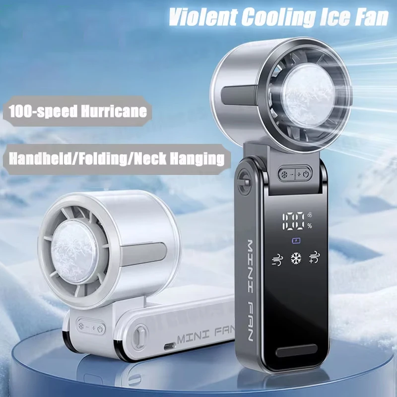 Высокоскоростной портативный мини-вентилятор с турбонаддувом, USB-зарядкой и LED-дисплеем