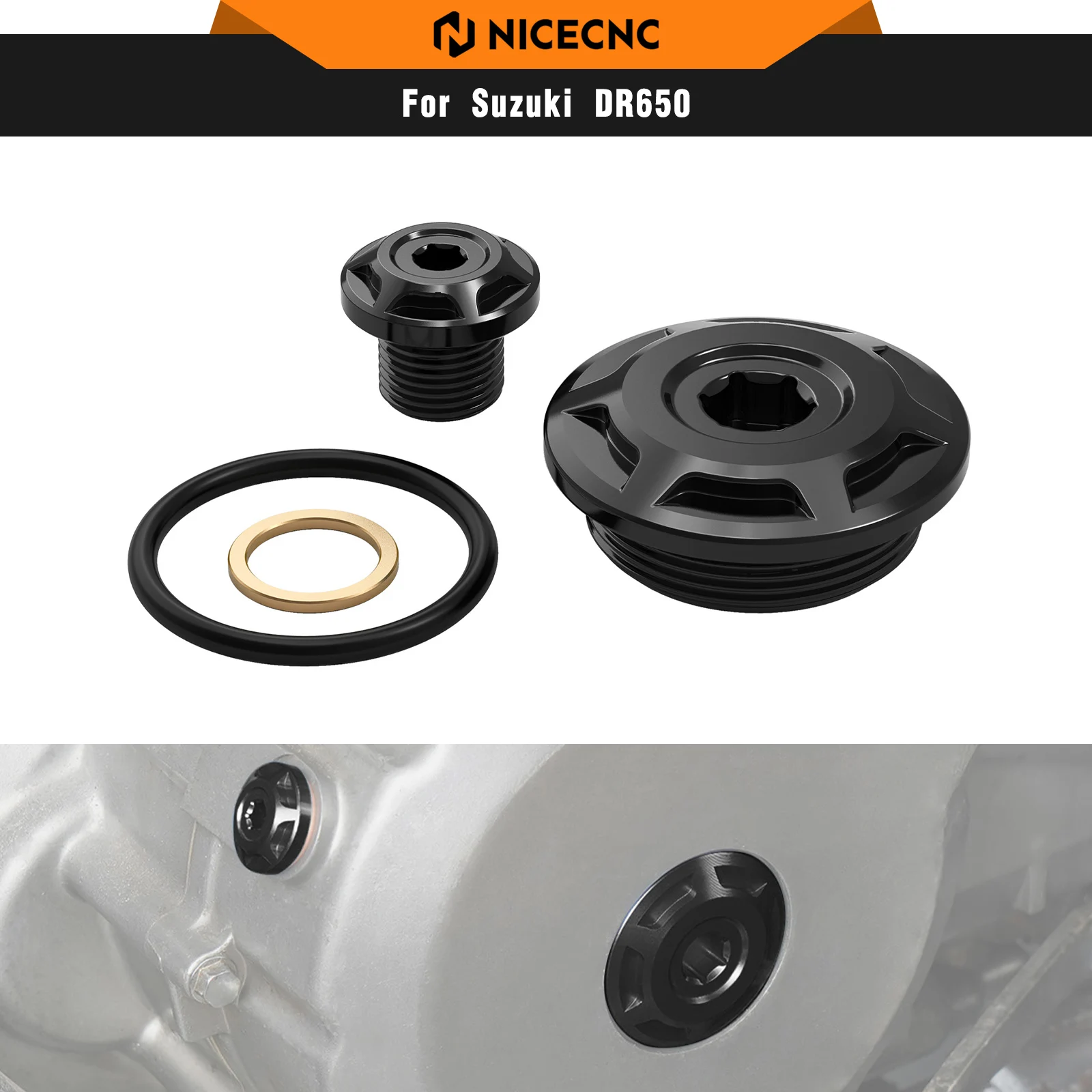 

For Suzuki DR650S DR650SE 1996-2025 Engine Timing Cover Plug Crankshaft Plug Cap Cover for Suzuki DR 650 S SE DR650 S SE 2024 23
