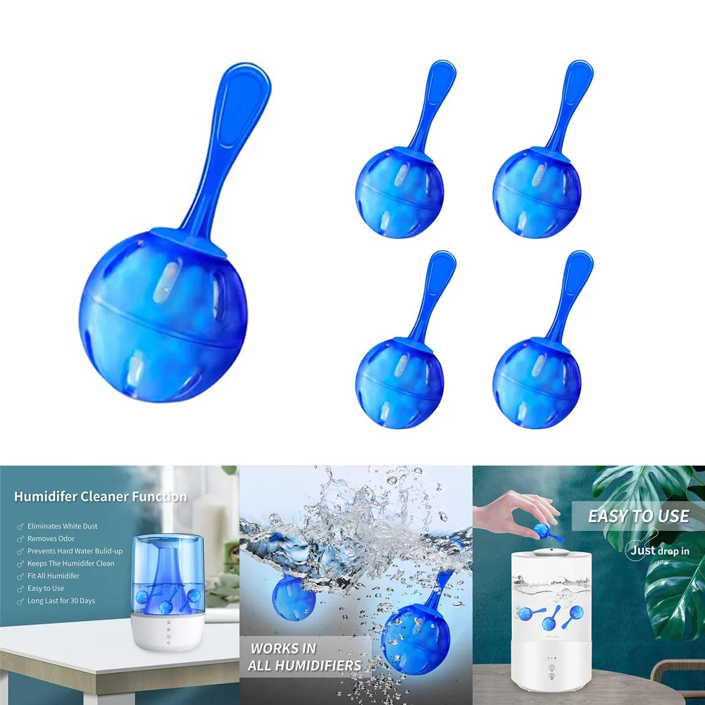 5pcs Demineralization Cleaning Ball For Humidifier Water Tank Purifier Filter Cartridge Home Air Quality Maintenance Accessories