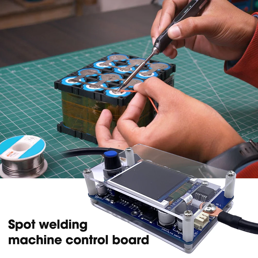 Mini Spot Welder Control Board Adjustable Digital Display Spot Welding Machine 7V-14V Battery DIY 18650 Battery Pack English