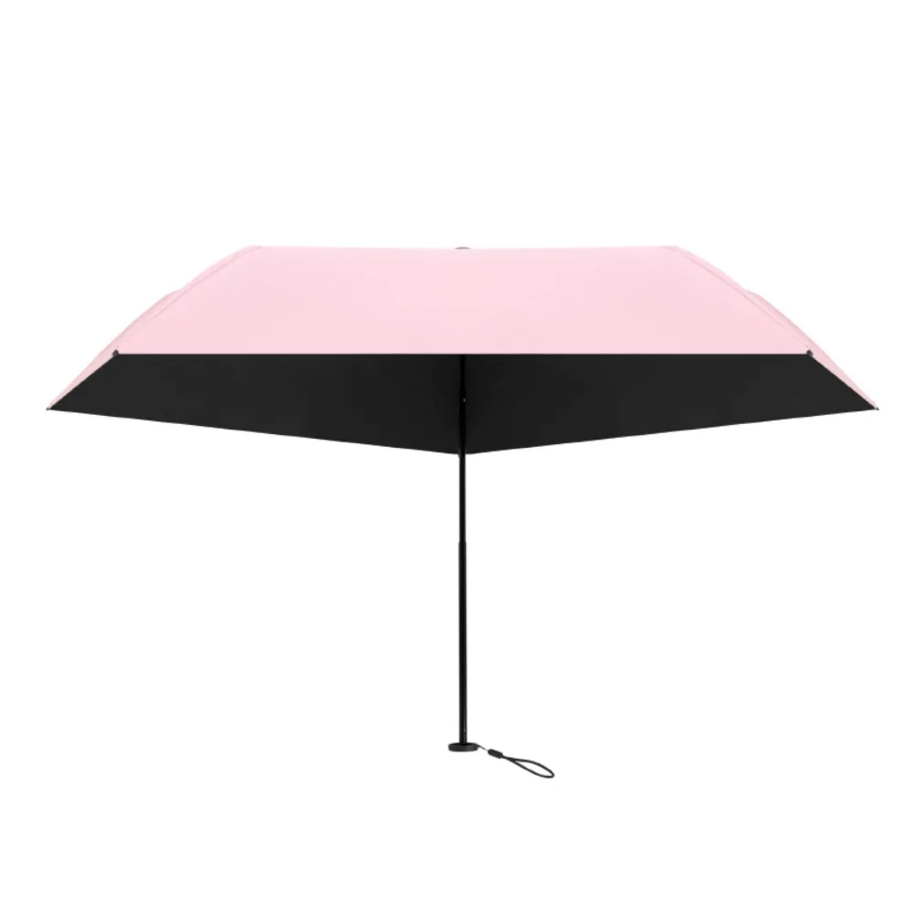 Foldable Manual Sun Umbrella 6-Bone Frame Sun Protection Dual-Purpose Umbrella UV Protection Ultra-Light Pencil Umbrella