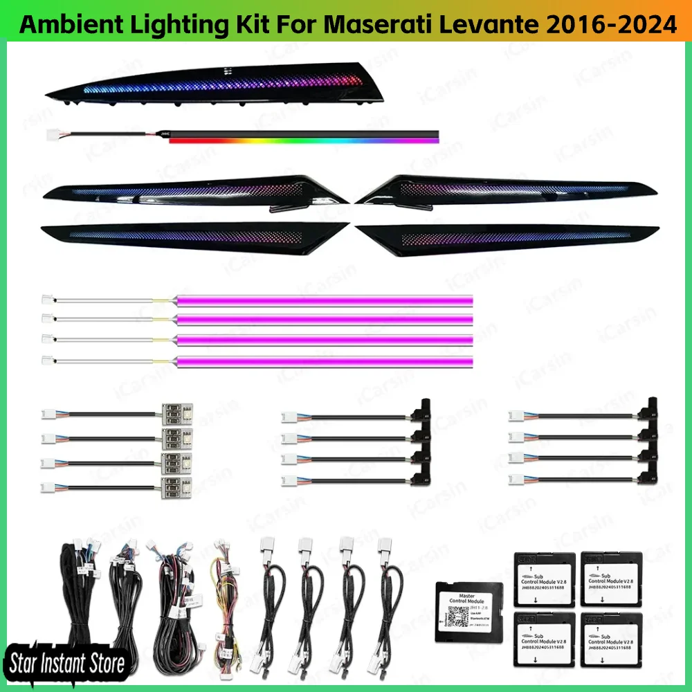 

Upgrade 256 Colors LED Car Interior Ambient Lighting for Maserati Levante 2016-2024 Trim Decoration Accessories