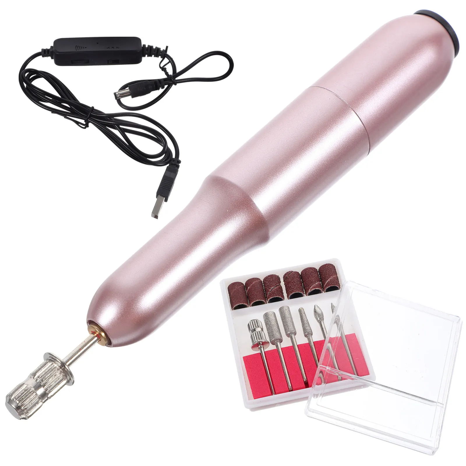 

1 шт. мини-шлифовальная машинка для ногтей, USB-зарядка, портативный инструмент для шлифовки акриловых и натуральных ногтей, для маникюра и педикюра