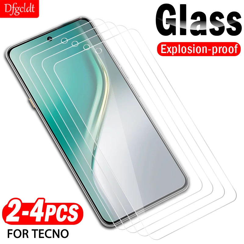 

2-4Piece Clear Tempered Glass for Tecno Camon 40 30 20 Premier Screen Protector for Camon 40 30 20 19 Pro Neo 5G Protective Film