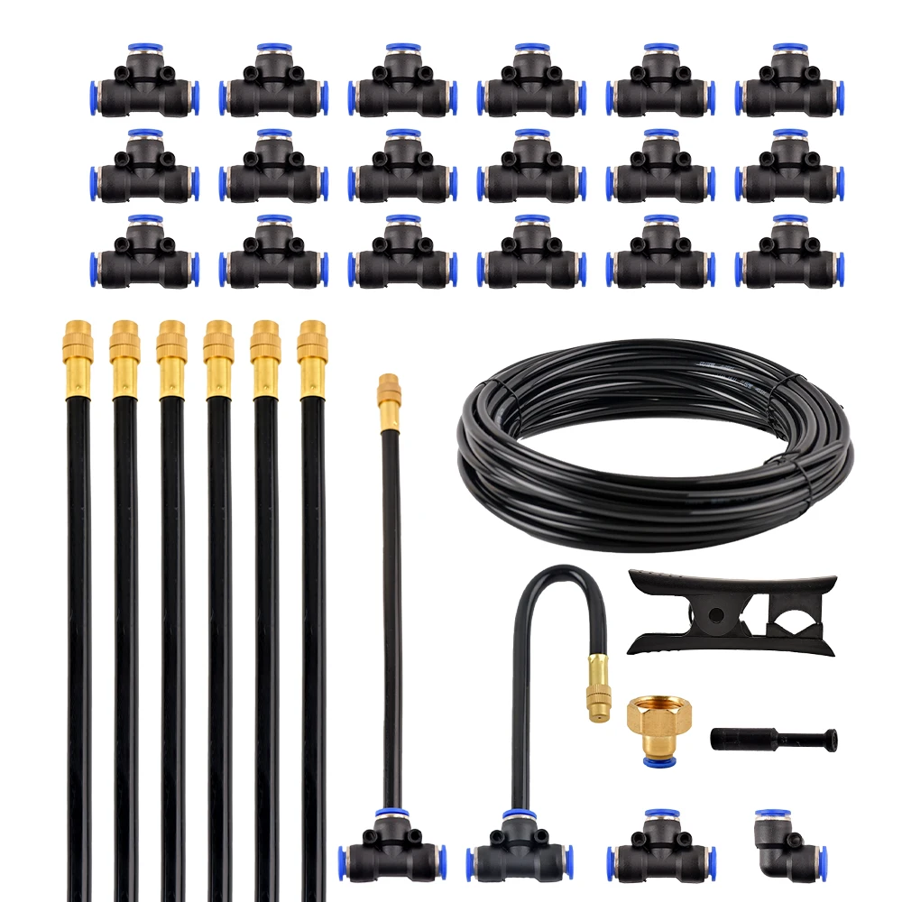 

Adjustable Atomizing Sprayer 10-20M Misting System Kit For Lawn Garden Irrigation OD8mm Tube Garden Water Mister