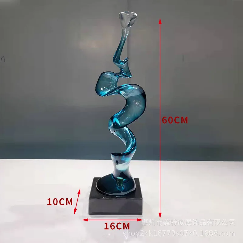 Modern hotel abstract sculpture transparent resin villa living room entrance wine cabinet TV cabinet next to decorative