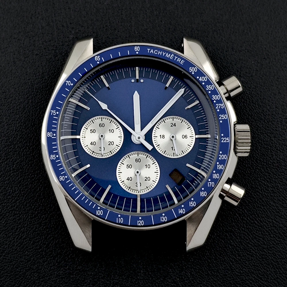 Cassa VK63 Cassa in acciaio inossidabile da 40 mm Cassa in vetro Aleck orologio da uomo quadrante con logo personalizzato Accessori per orologi con movimento VK63