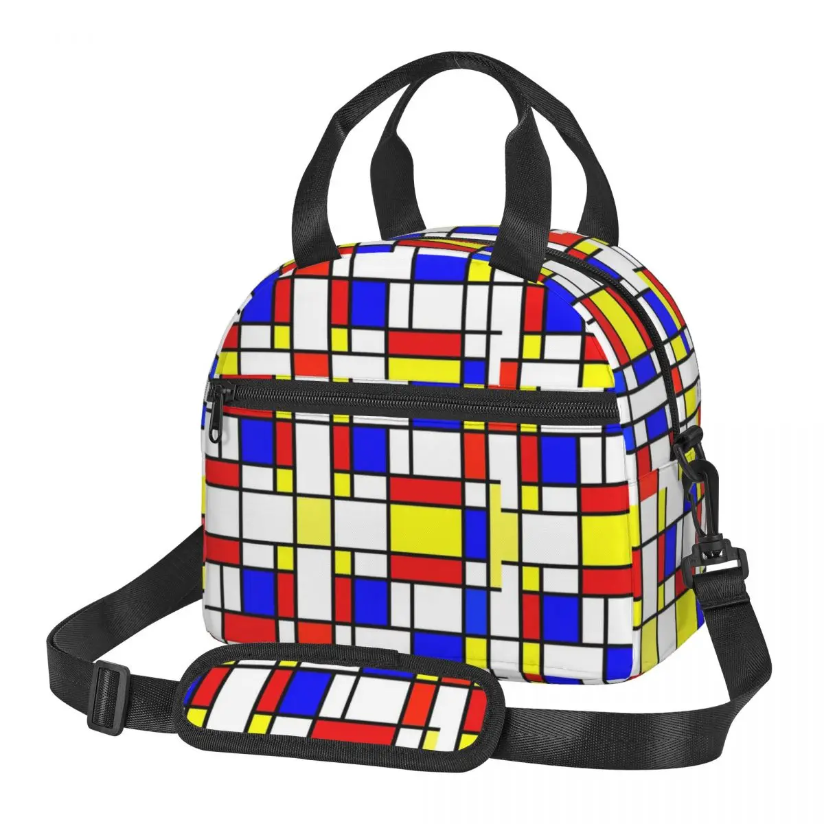 

Сумки для обеда Piet Mondrian De Stijl, изолированная коробка для бенто, многоразовая сумка для обеда, сумки для пикника, термосумка для женщин, работы