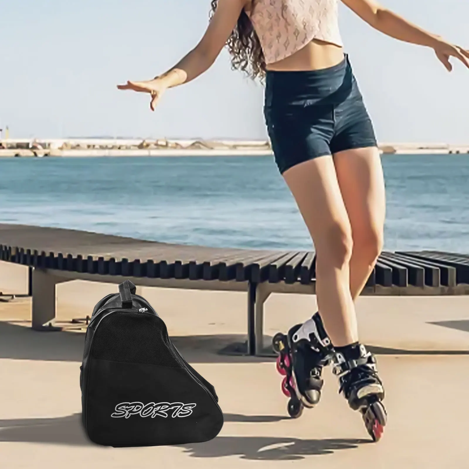 حقيبة تزلج للرجال والنساء حقيبة حمل تزلج بمقابض سميكة تصميم ثلاثي الطبقات خوذة ارتداء عبر الجسم وتخزين العتاد