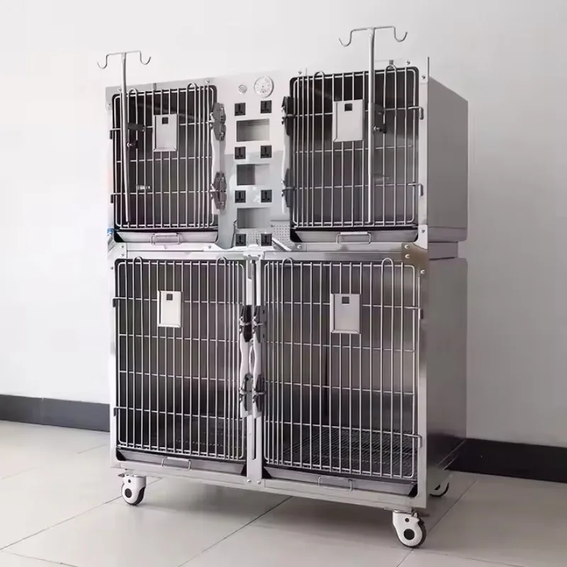 304 Stainless Steel Veterinary Cage Vage with ICU Intensive Pet Healthcare Vet Clinical Cage