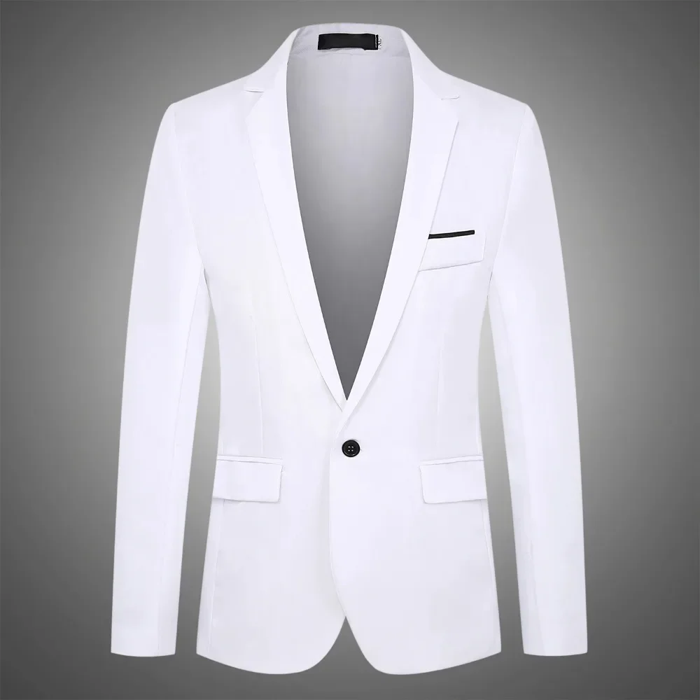 

Autumn New Men's Suit Solid Color Casual Business Suit Non-ironing Single Button Chic Fashion Blazer Masculino Party Formal Suit