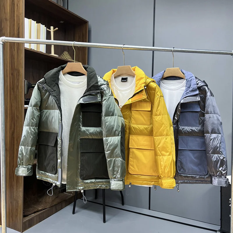 80%white Duck Down Jacket for Men Autumn Winter Waterproof Coats Hooded Jackets Clothing Jaqueta Masculina Inverno