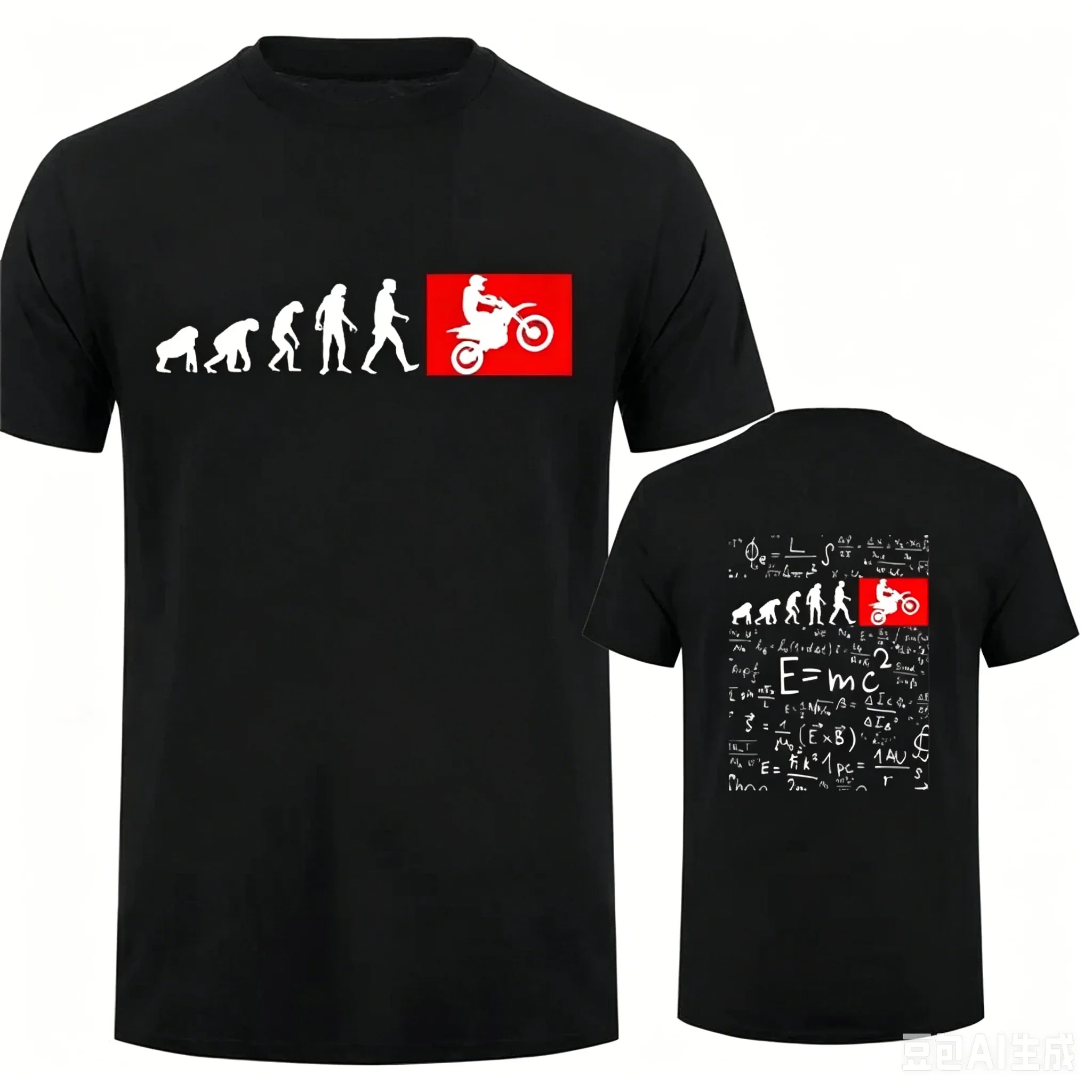Human Evolution Motocross Design Vintage T-shirt for Men Autocycle Motorbike Speedometer Personalized Print Tees Game Black Top