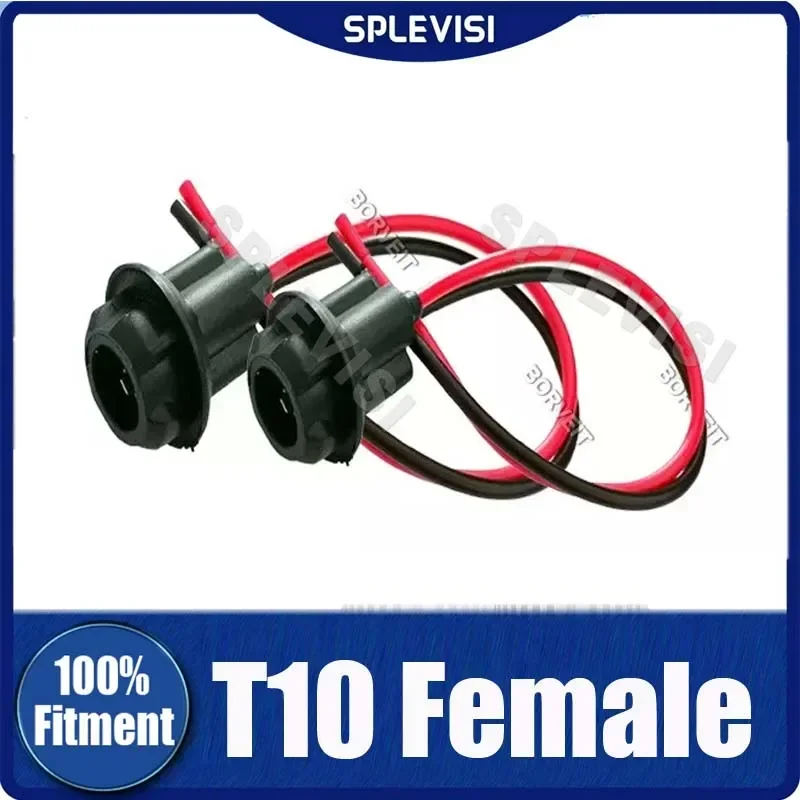 

2Pcs Universal Pigtail Wire Female Socket T10 192 194 912 Rear Side Marker Light Lamp Harness Head Light Bulb Replace Socket