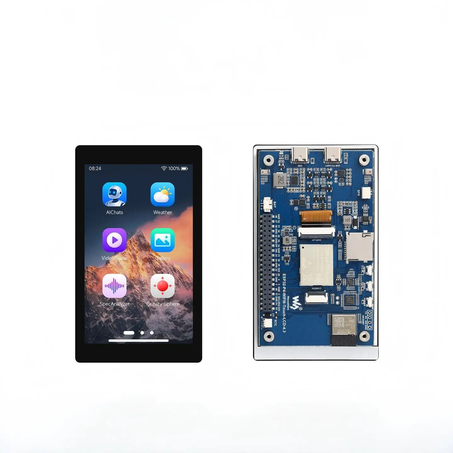 ESP32-P4 Development Board WiFi 6 Bluetooth 5 4.3 Inch Touch Screen Xiaozhi AI Voice