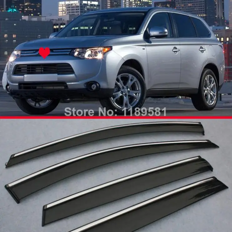 

For Mitsubishi Outlander 2013 2014 2015 Window Wind Deflector Visor Rain/Sun Guard Vent Car Accessories Stickers