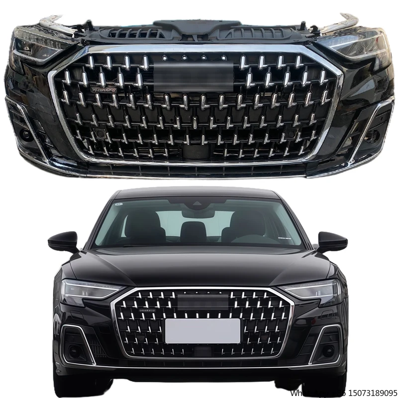 

Высококачественный оригинальный черный передний бампер, охлаждающий радиатор в сборе для A8L D5 2019-2022, комплект кузова, решетка бампера 2023-2025