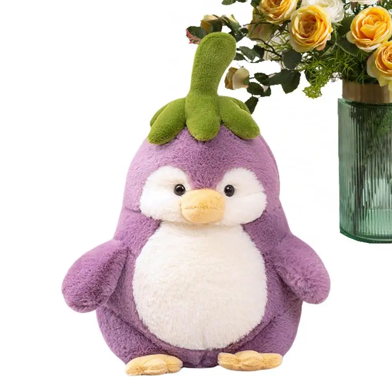 

Penguin Stuffed Animal Cute Eggplant Baby Penguin Plush Home Decoration Sofa Chair Cushion 9.84 Inches Throw Pillow For Home