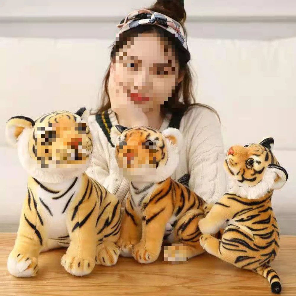 2023NewSimulation Baby Tiger Plush Toy Stuffed Soft Wild Animal Forest Pillow Dolls For Kids Birthday Gift