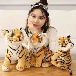 2023NewSimulation 아기 호랑이 플러시 장난감 어린이를위한 부드러운 야생 동물 숲 베개 인형 생일 선물